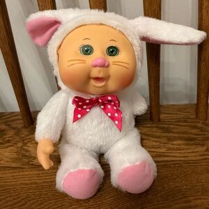 Cabbage Patch Kids Cuties White Bunny Plush Doll - Green Eyes & Pink Bow